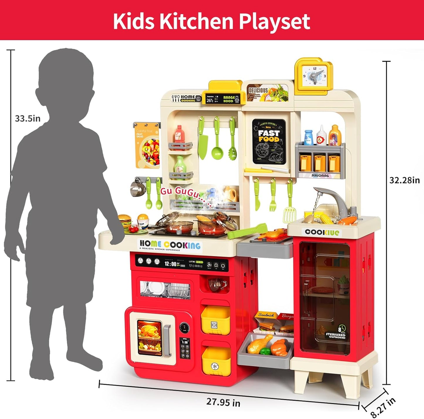 Pupu Pig Play Kitchen, Juguetes para niños, Juego de cocina para ni...