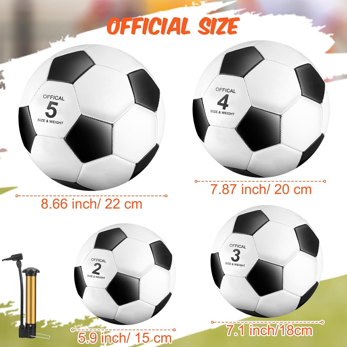 Soulchen 48 pelotas de fútbol a granel con bomba desinflada, tamaño...