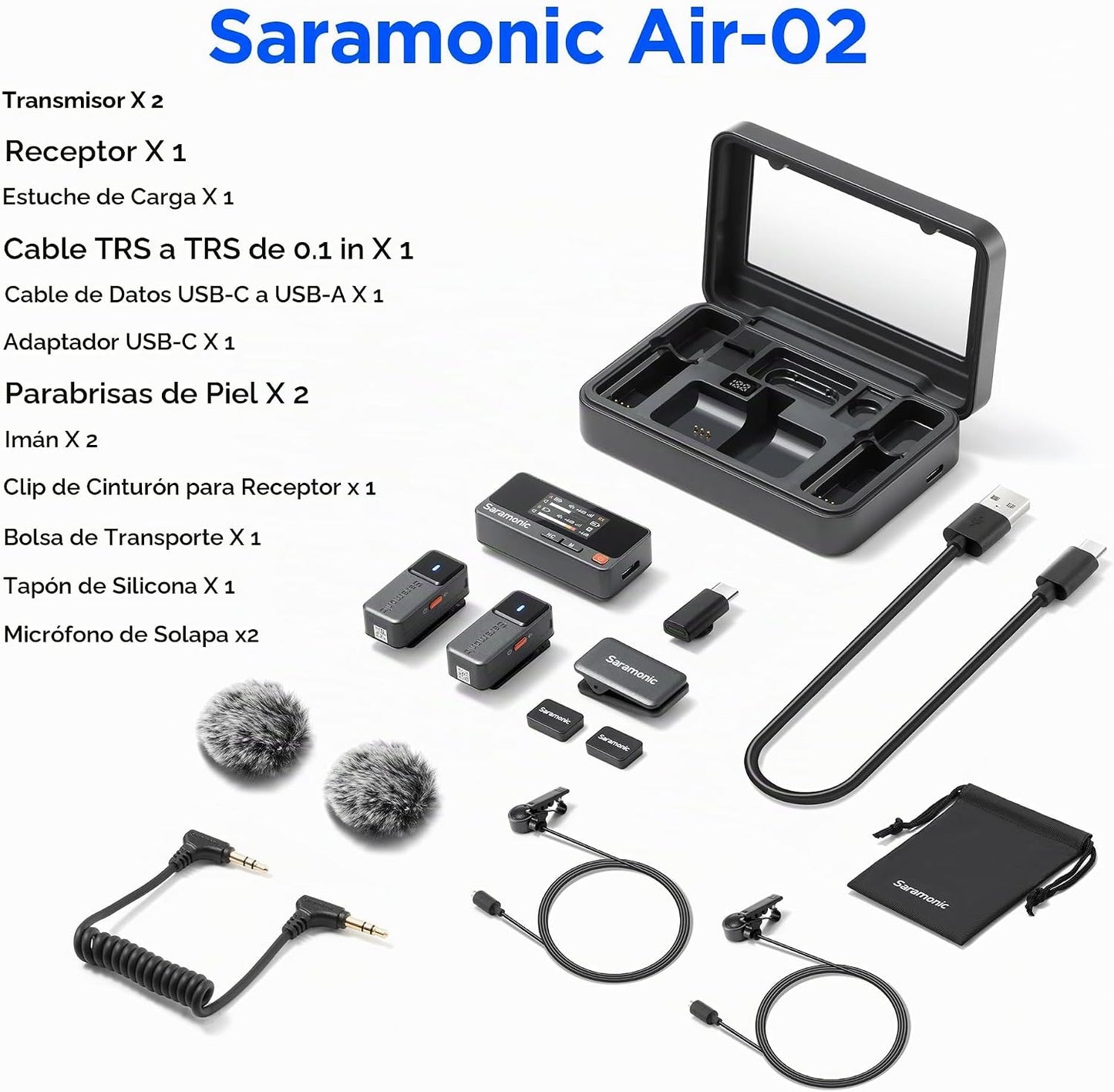 Saramonic Micrófonos Lavalier inalámbricos de aire para iPhone\/cám...