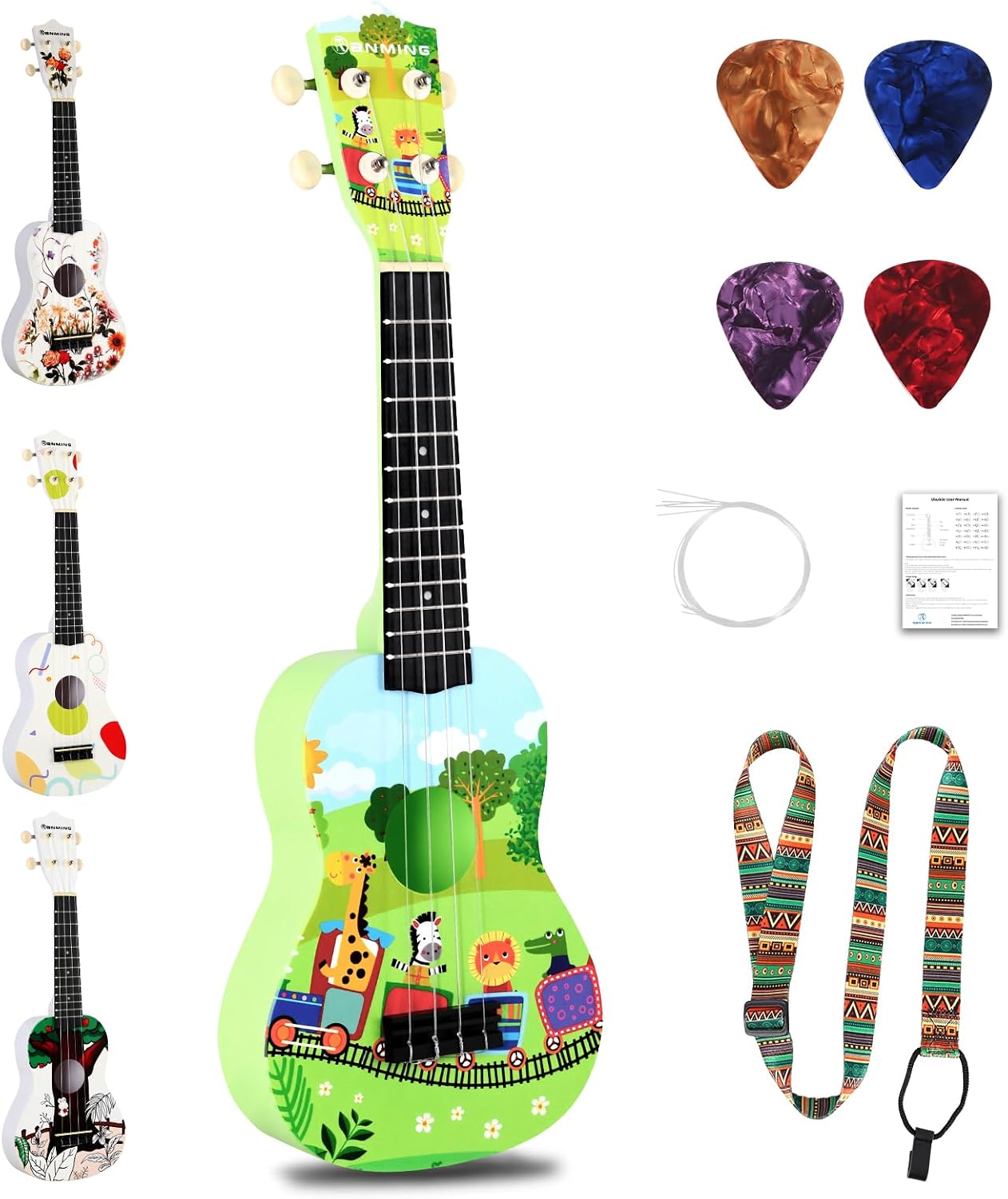 RANMING Ukelele de 21 pulgadas para niños, kit de iniciación de uke...