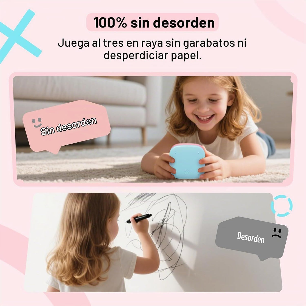 BearHonie Juego electrónico de Tic Tac Toe - Rompecabezas portátil...