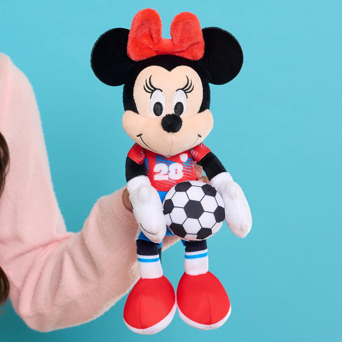 Disney Minnie Mouse Soccer - Peluche pequeño con pelota de fútbol |...