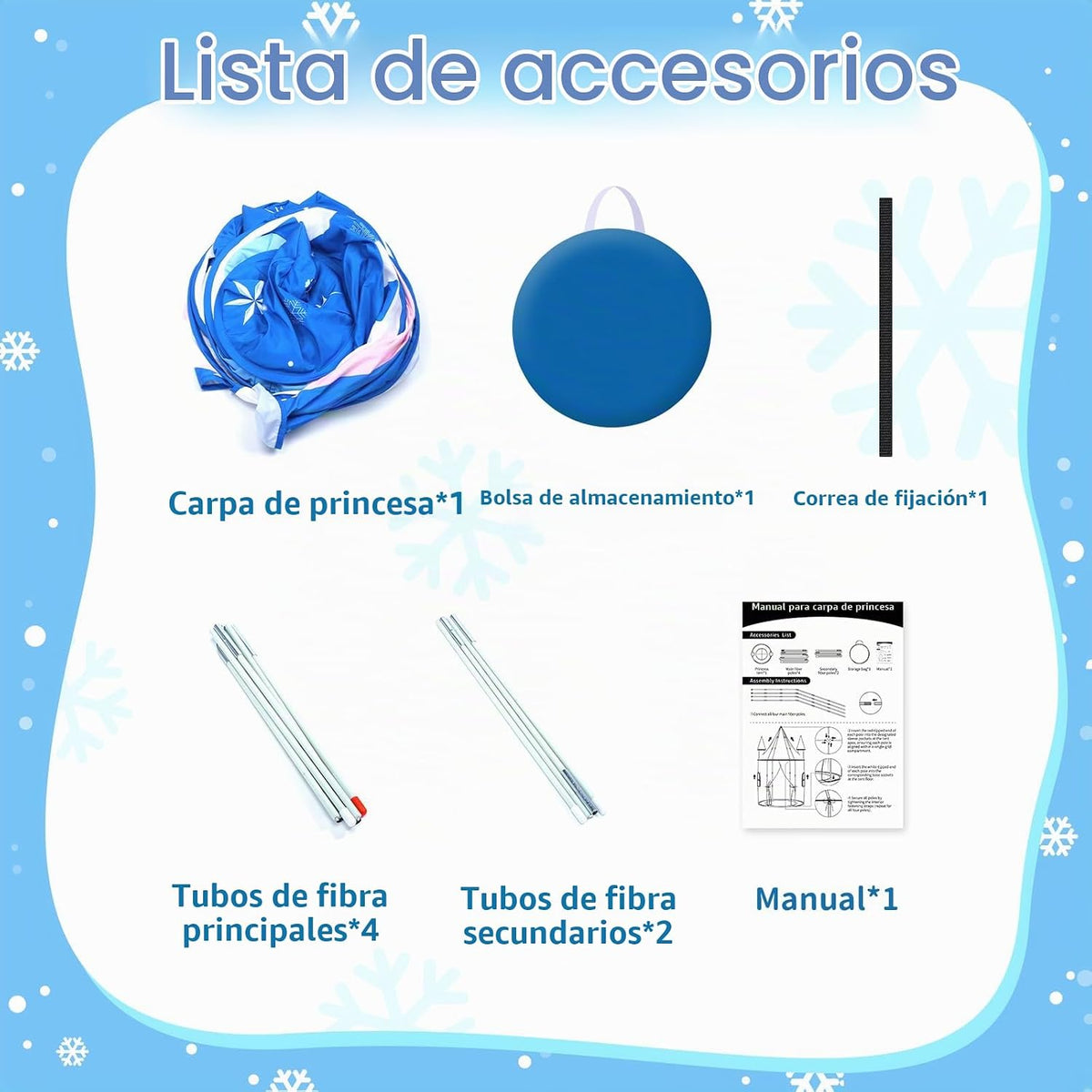 Skirfy Tienda de campaña de juegos de princesa, juguete congelado p...