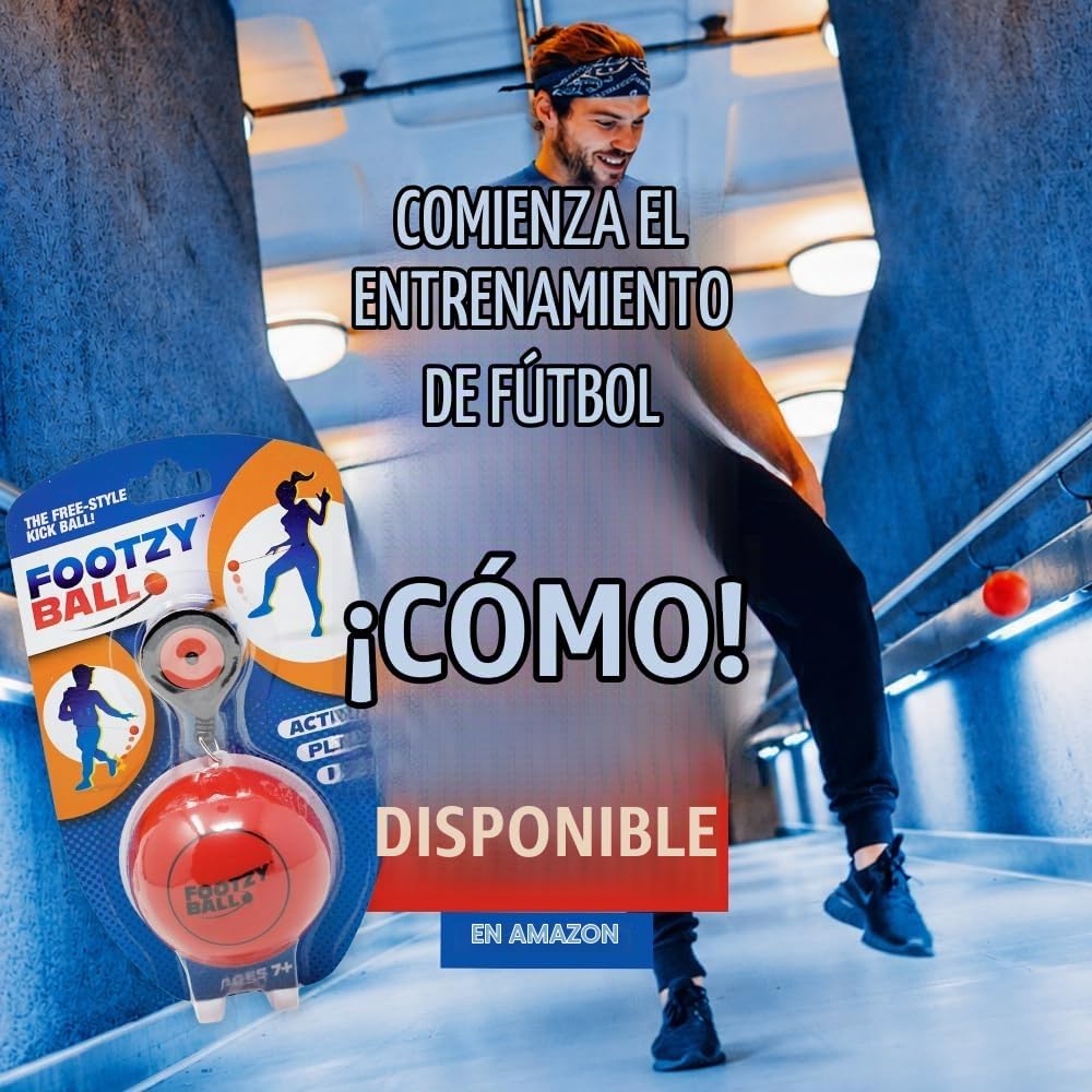 Blue Orange FootzyBall - Pelota retráctil de estilo libre, para niñ...