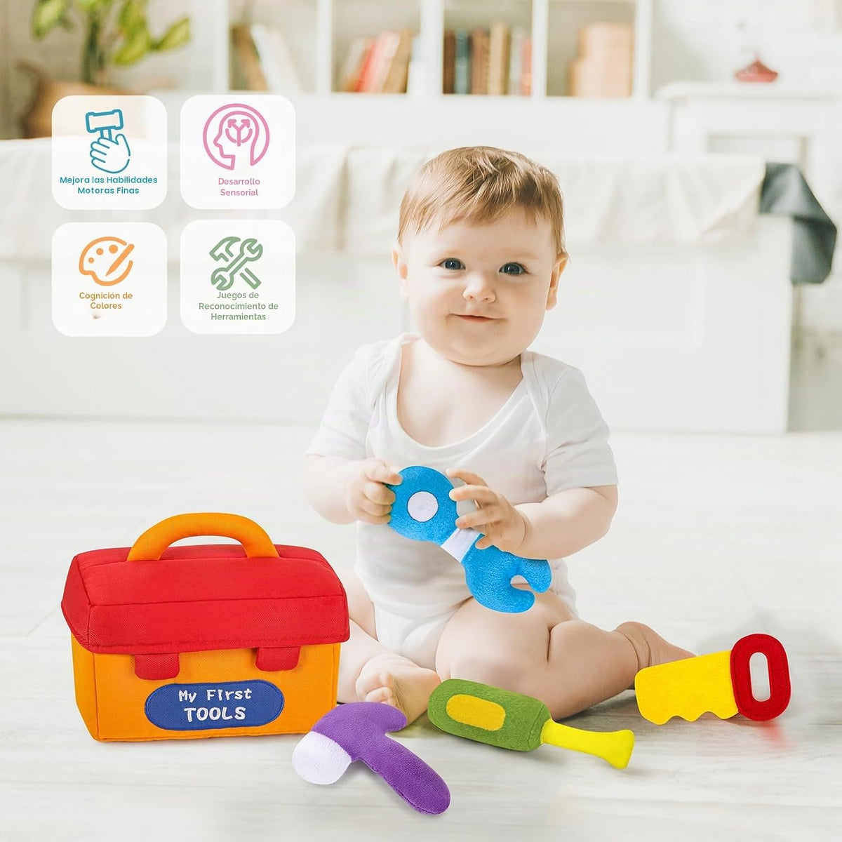 My First Tools Baby Toys Juego de herramientas sensoriales de felpa...