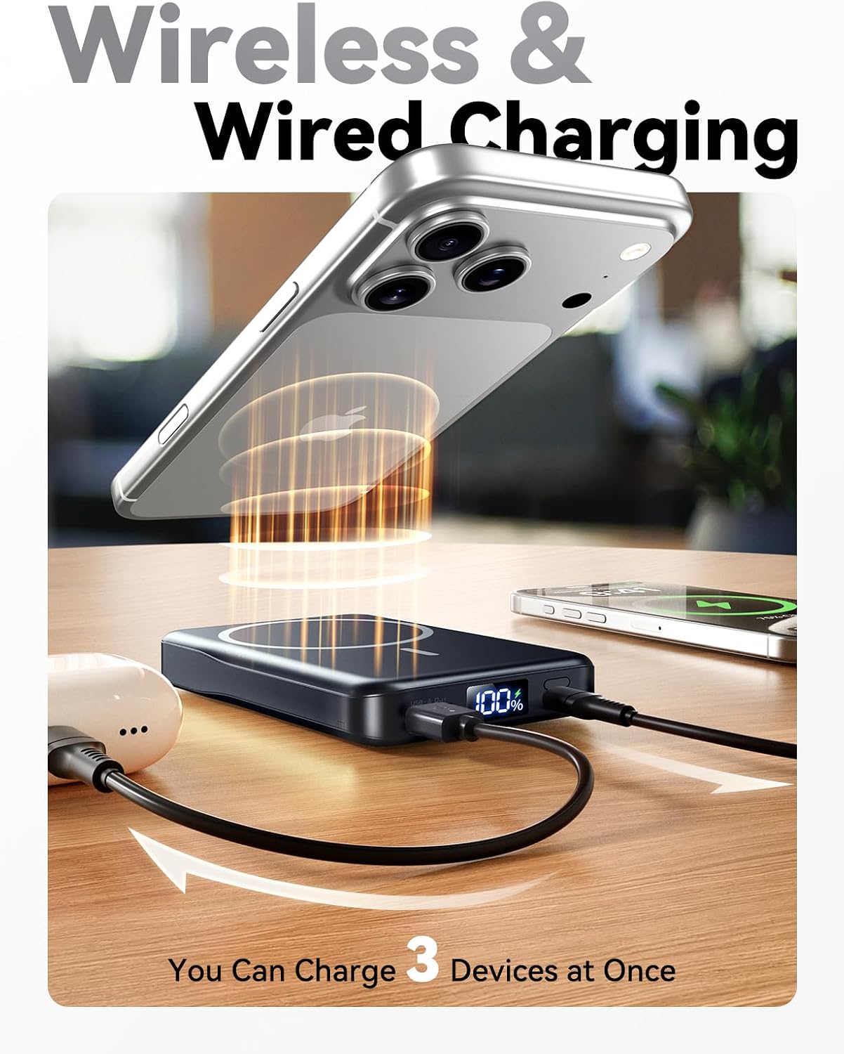 Cargador portátil magnético de 10000 mAh, batería MagSafe de carga...