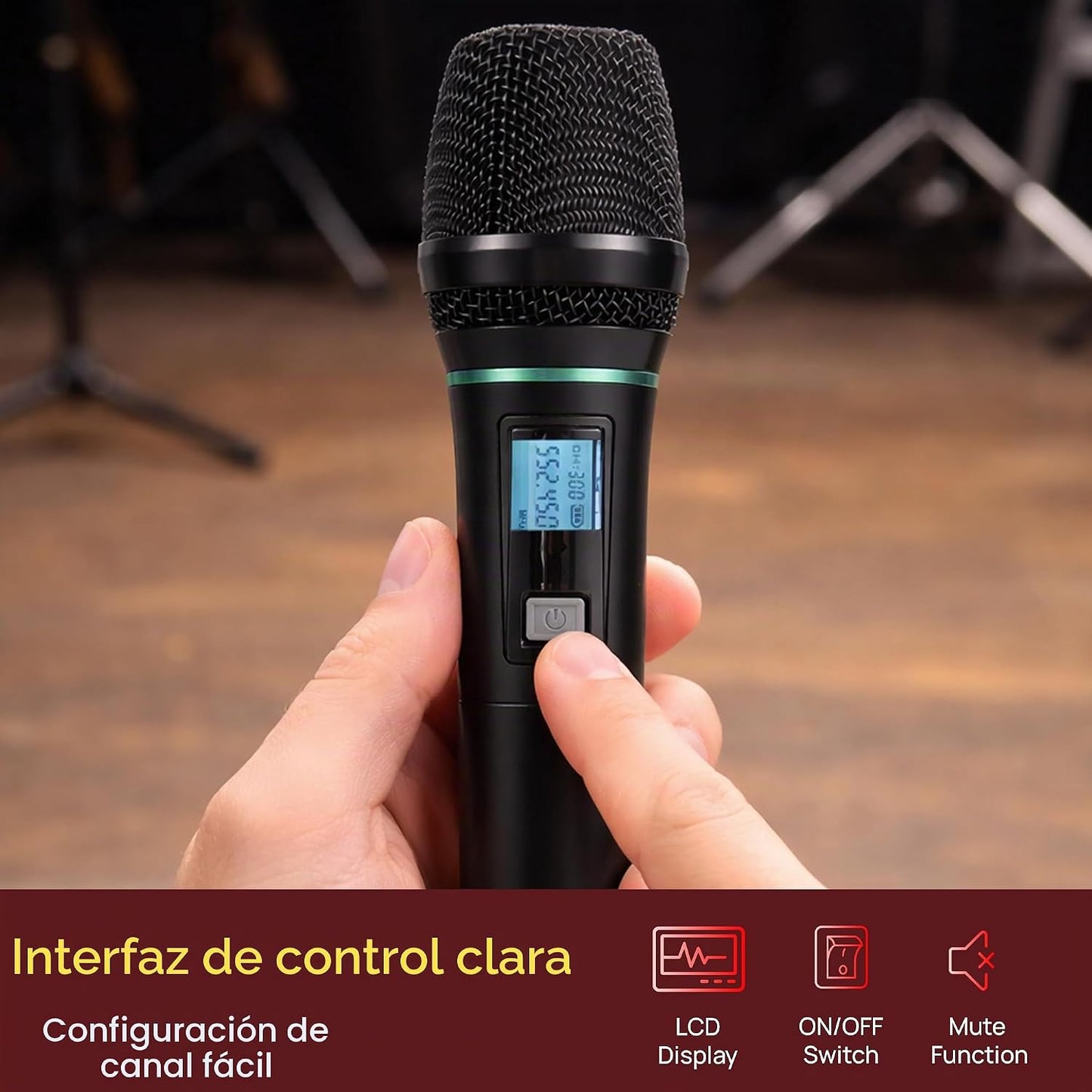Pyle Sistema de micrófono inalámbrico UHF de 8 canales con 8 micróf...