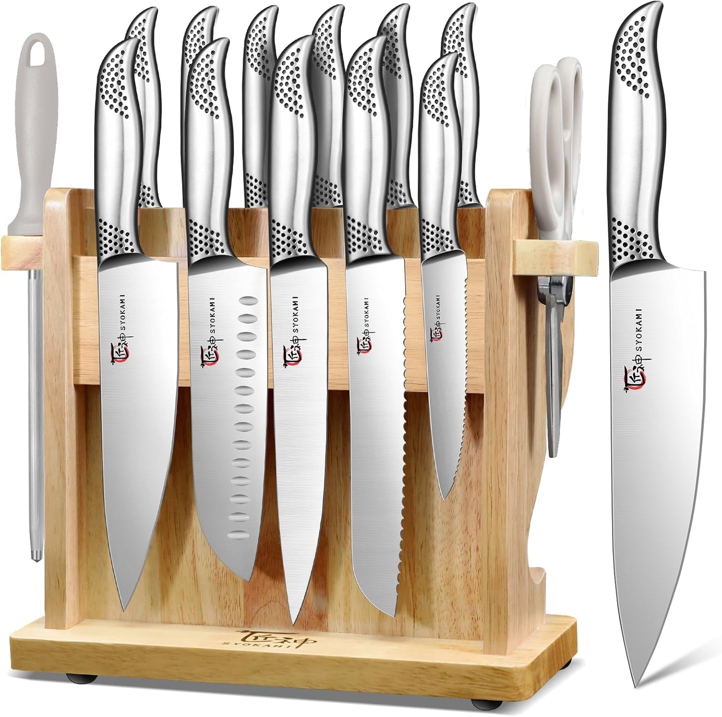 SYOKAMI 2026 Juego de cuchillos de cocina japoneses mejorados con b...