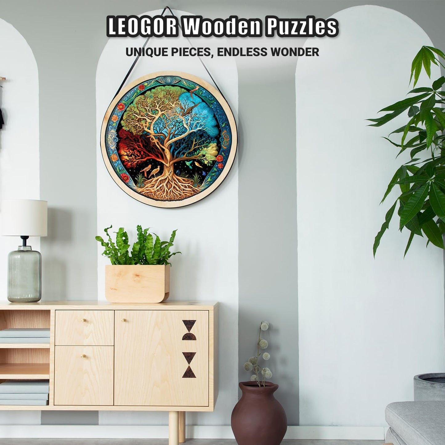 LEOGOR Rompecabezas de madera para adultos 500 piezas (45.2 x 45.7...
