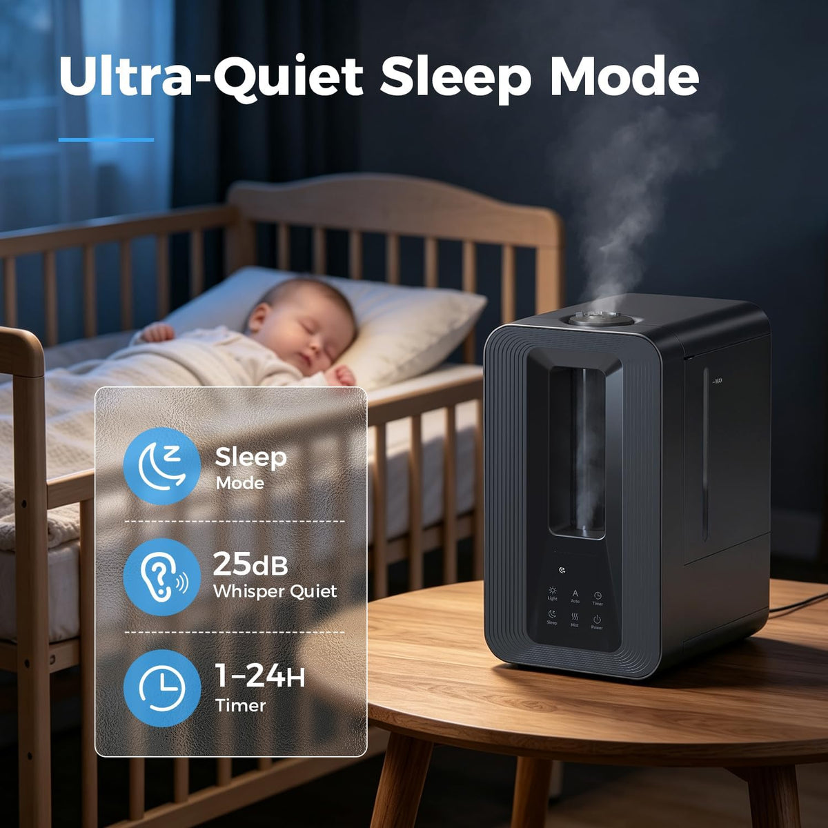 Breezome Humidificadores de 5L para dormitorio habitación grande Co...