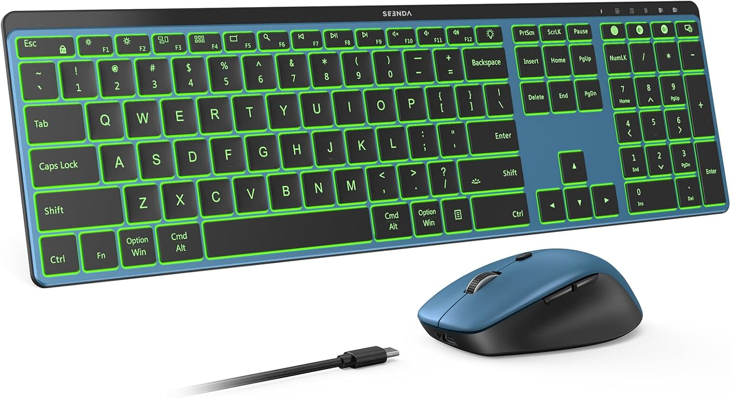 seenda COE64-3 Pro Combo de teclado inalámbrico Bluetooth y ratón |...