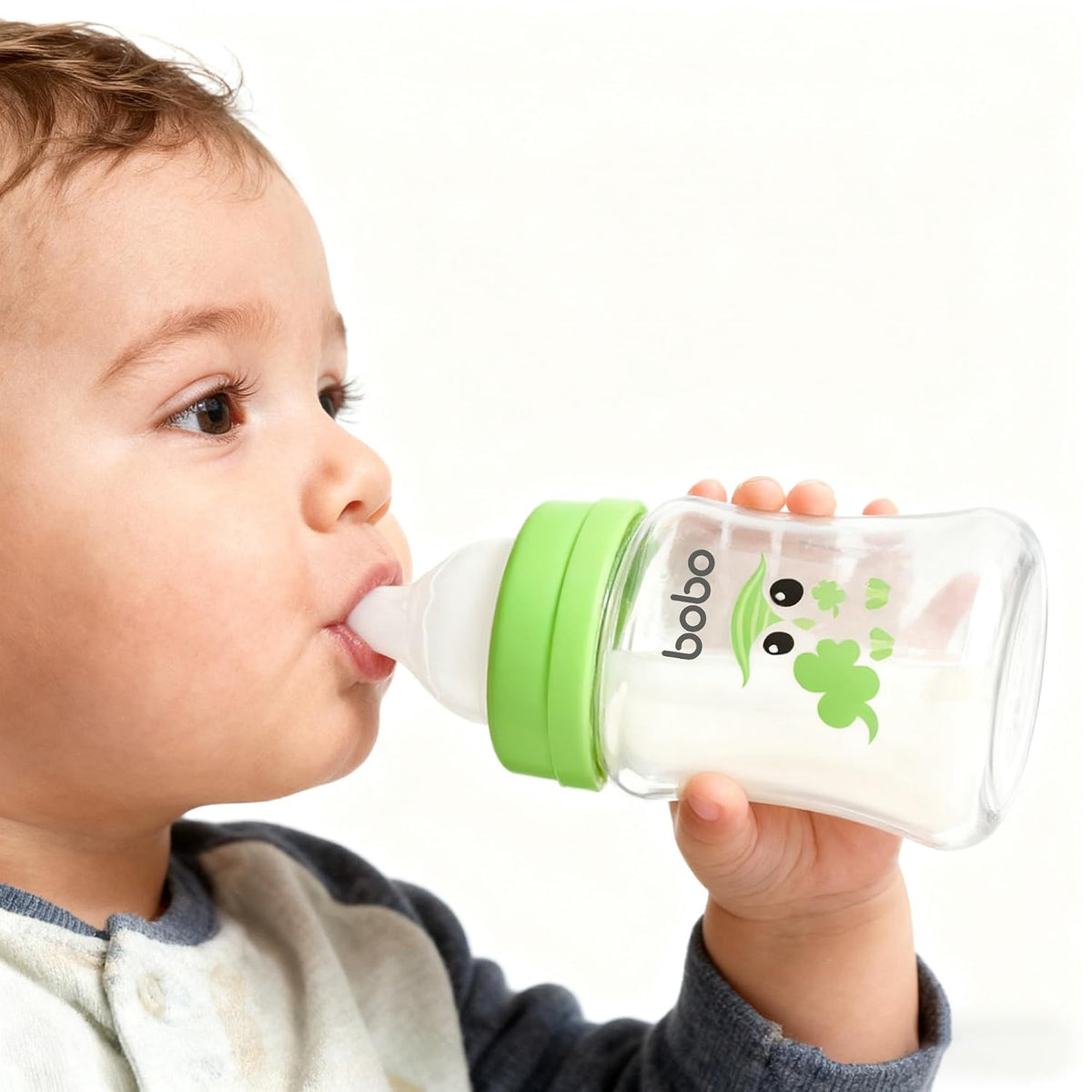 YOHKOH Biberones de Vidrio para Bebé con Tetina de Flujo Lento, Bib...