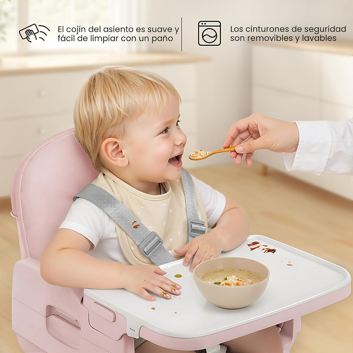Obee Odee Silla alta portátil 3 en 1 para bebés y niños pequeños (r...