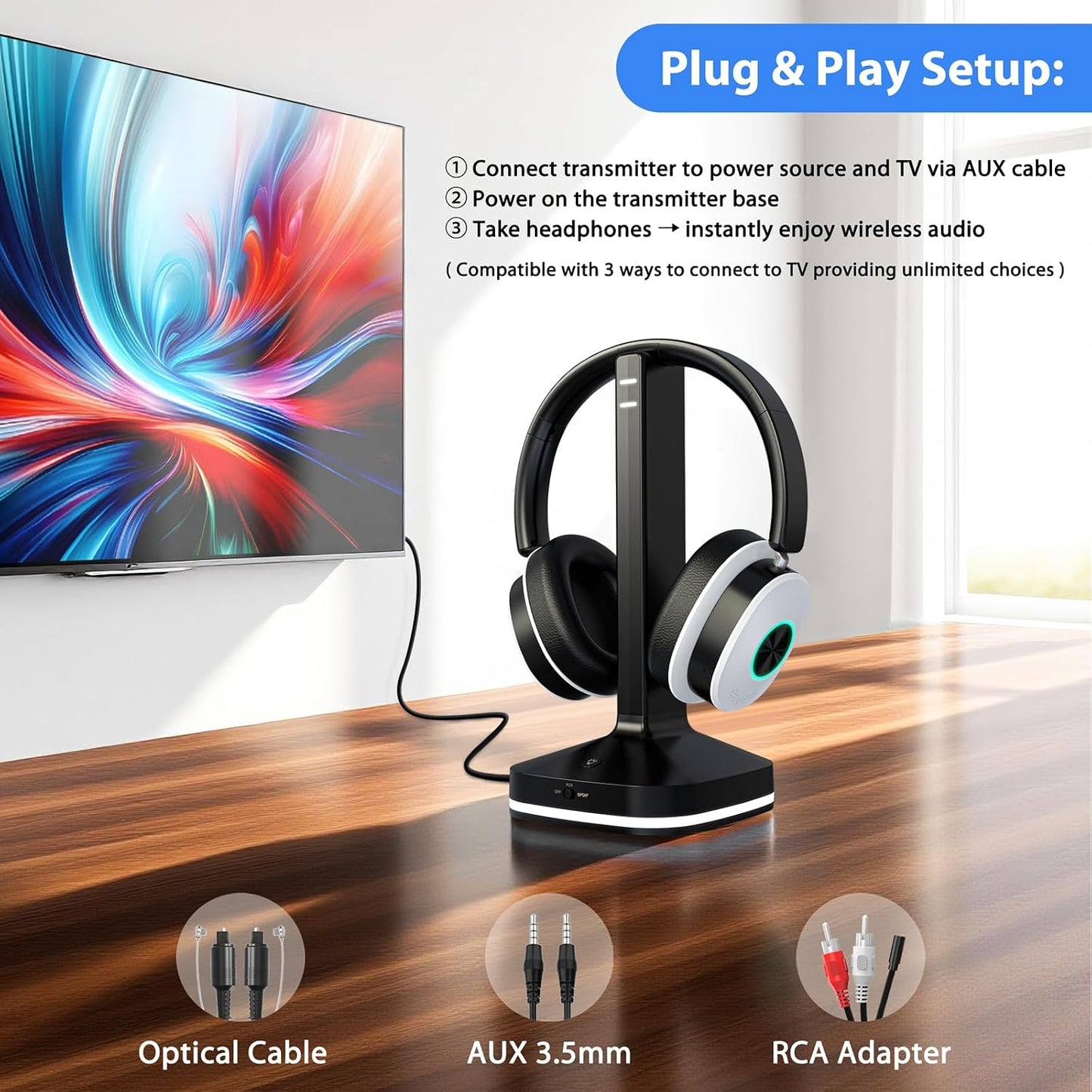 Earbay Auriculares inalámbricos para TV, auriculares Bluetooth con...