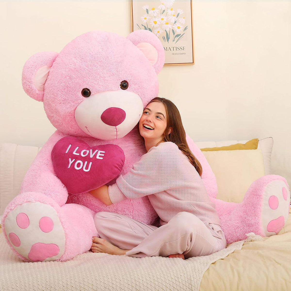 MaoGoLan - Oso de peluche gigante de 6 pies - Corazón rojo "Te...