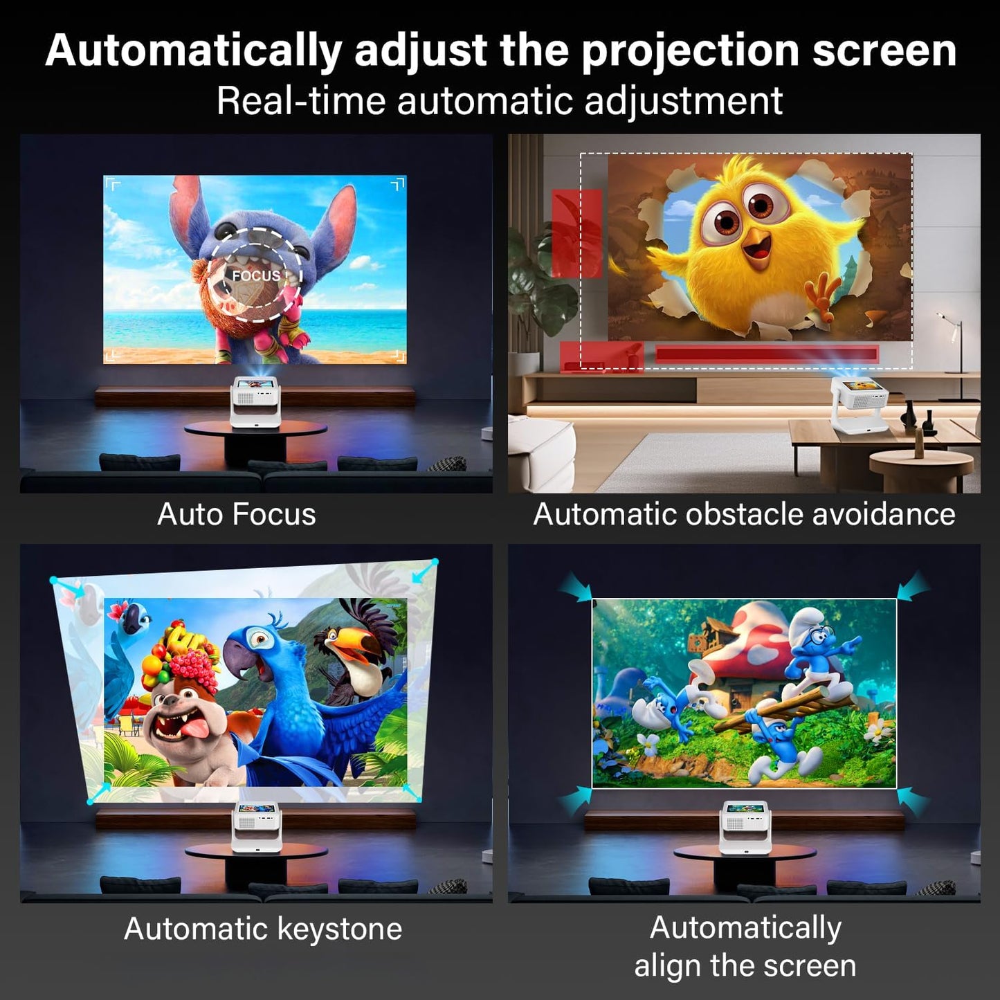 Proyector portátil inteligente con pantalla táctil, A2Ultra 4K comp...
