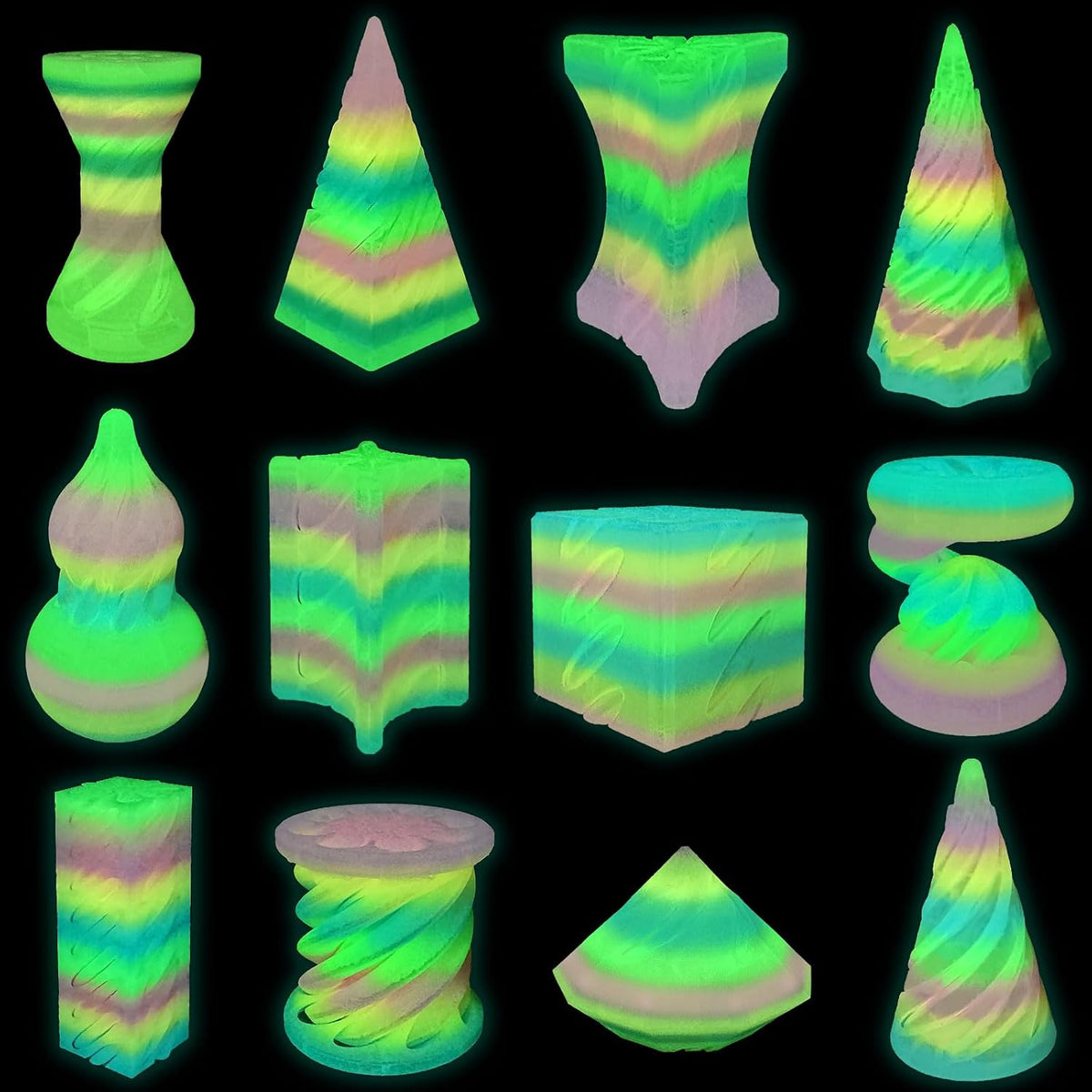 Paquete de 12 juguetes para ansiedad en espiral impresos en 3D, sin...