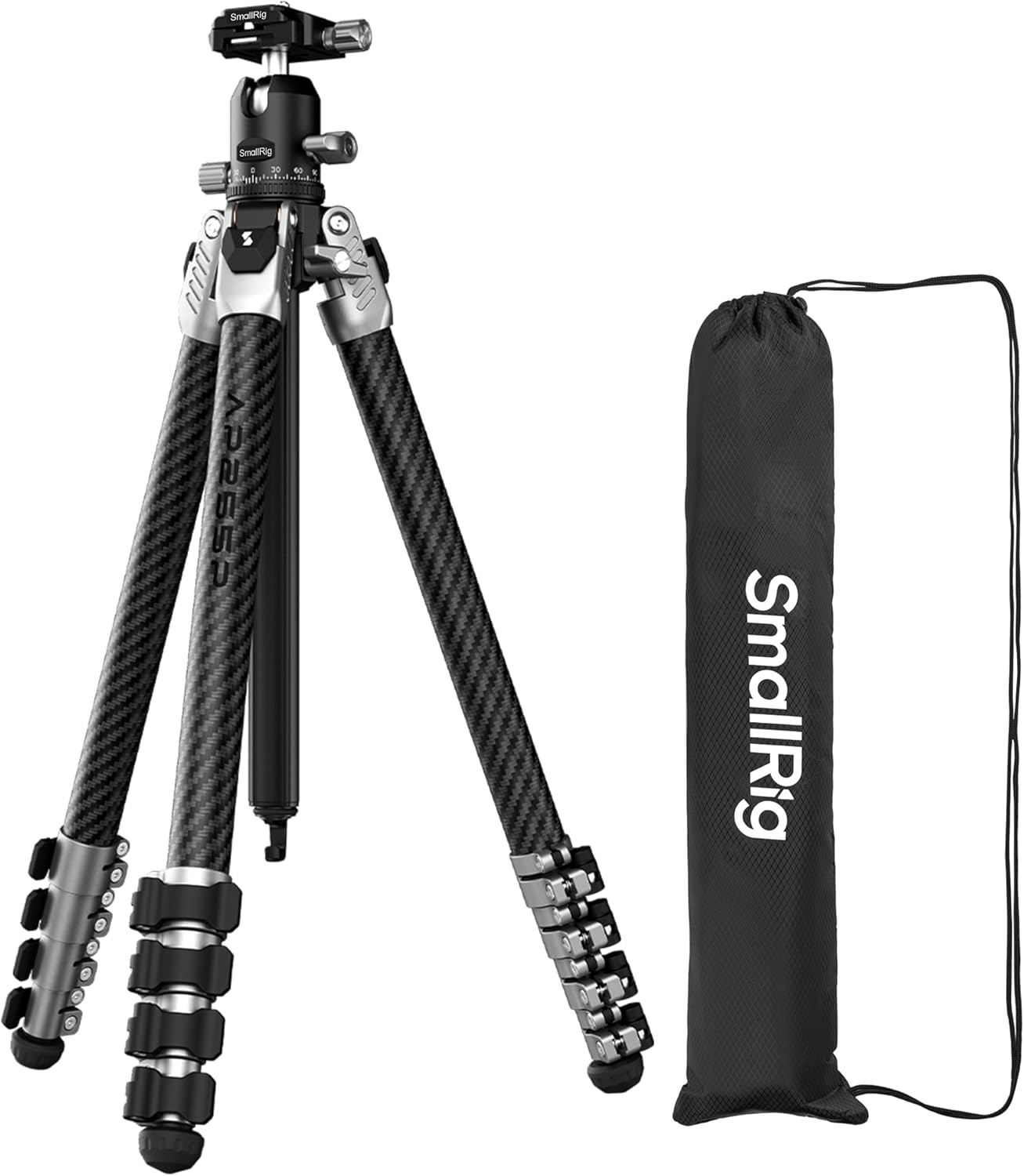 SmallRig Trípode de cámara de fibra de carbono de 160cm\/62.6'&...