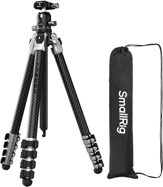 SmallRig Trípode de cámara de fibra de carbono de 160cm\/62.6'&...