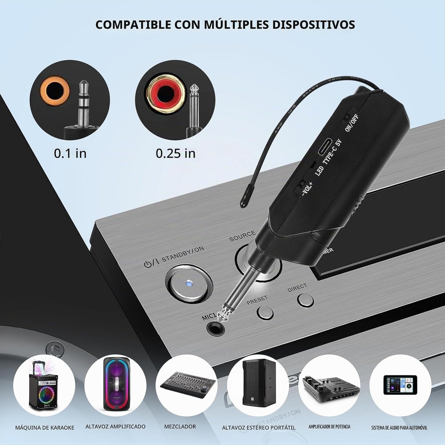 Micrófonos inalámbricos, micrófonos duales UHF profesionales para k...