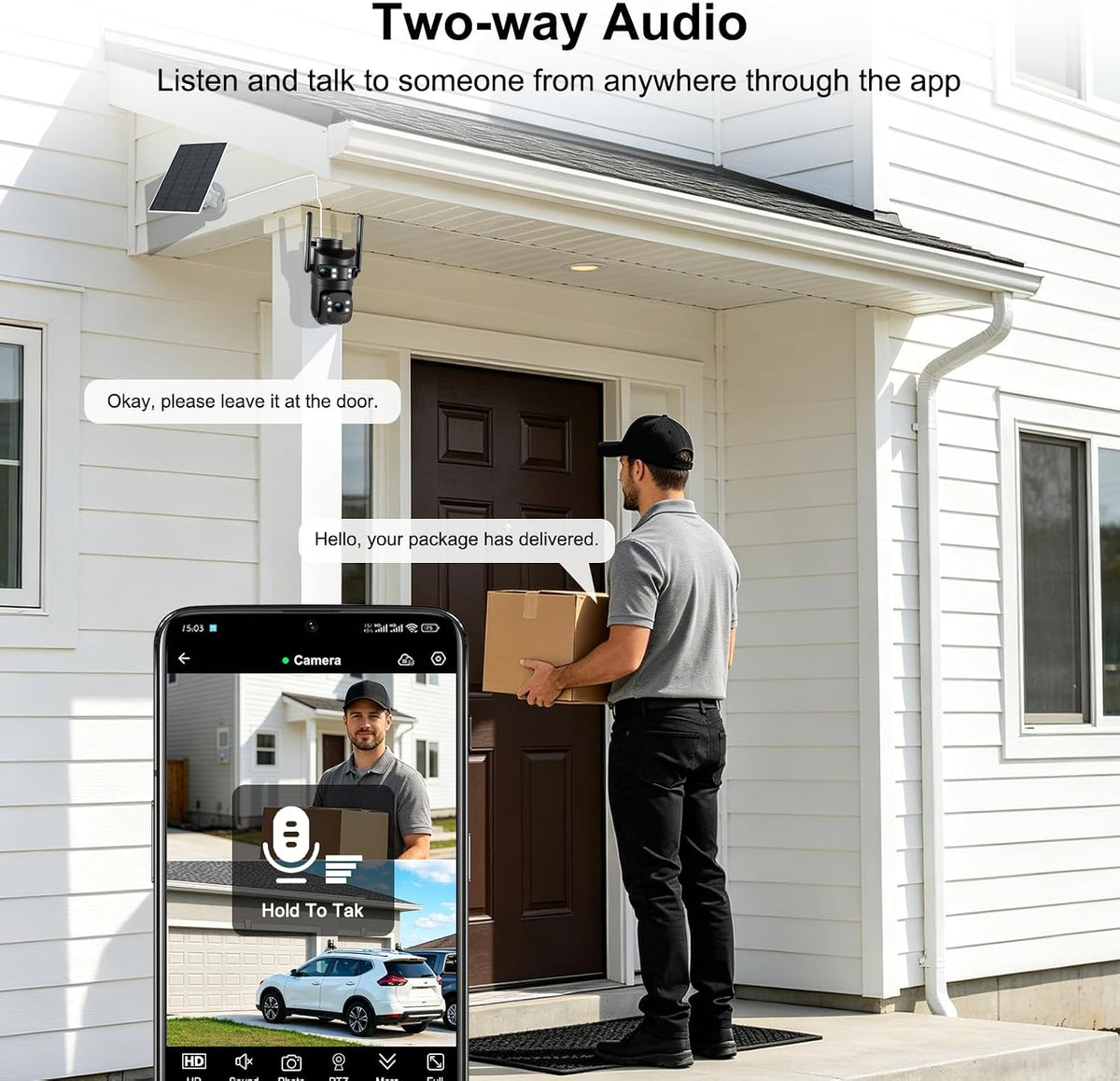 Tutoview Cámara de seguridad solar de triple lente de 8MP 6K al air...