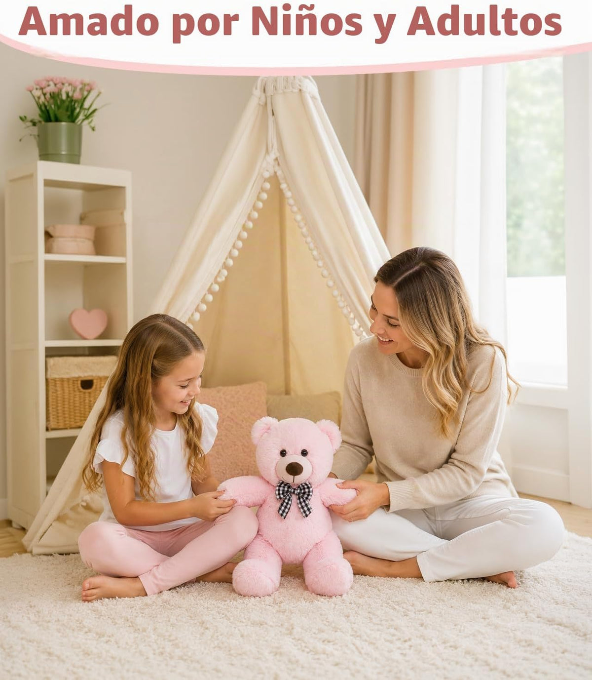 MaoGoLan Oso de peluche pequeño de 15 pulgadas, regalo de felpa ros...