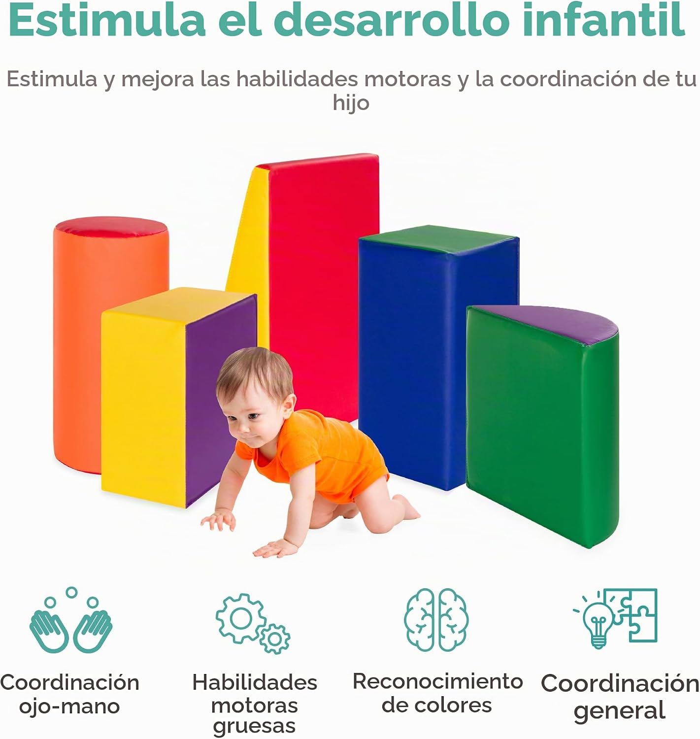 Best Choice Products 5 piezas de bloques de espuma suave para niños...