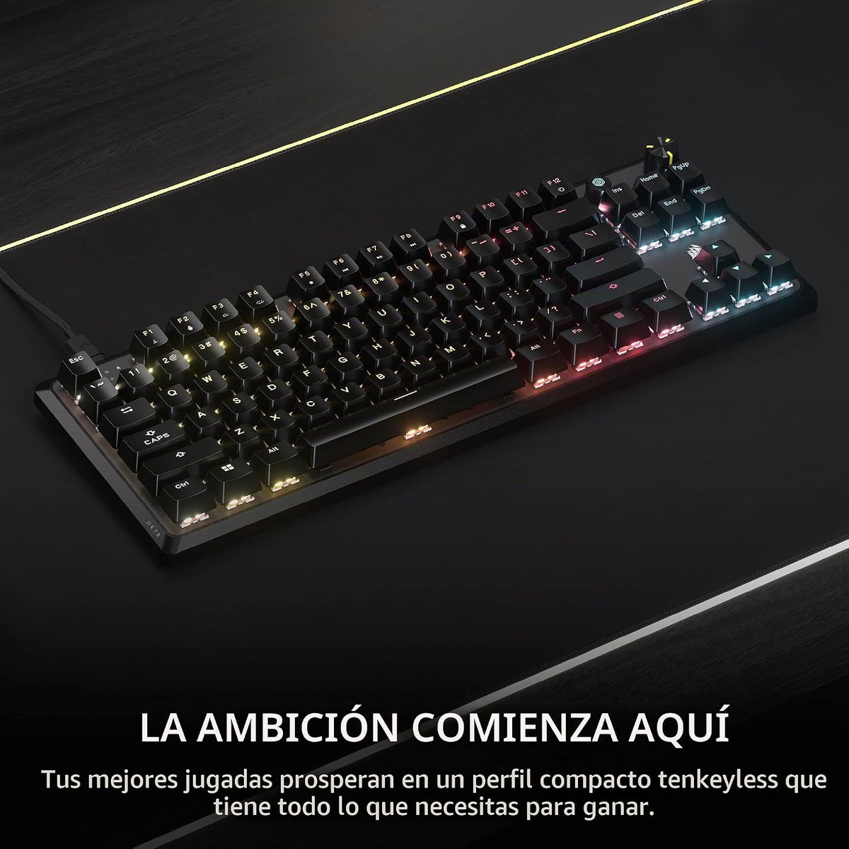 Corsair K70 CORE TKL RGB Teclado mecánico con cable para juegos sin...