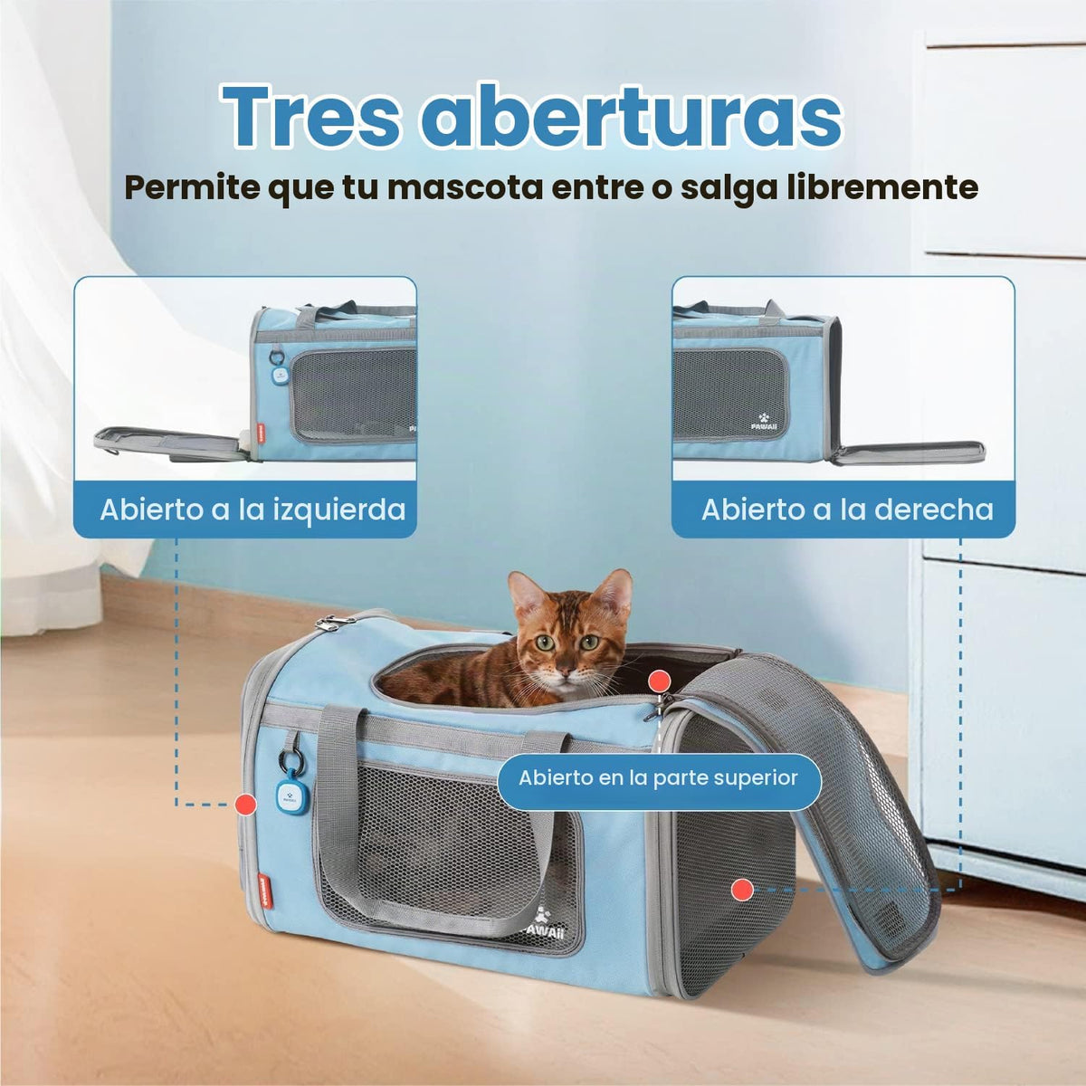Pawaii Transportador de Mascotas Aprobado por Aerolínea para Gatos,...