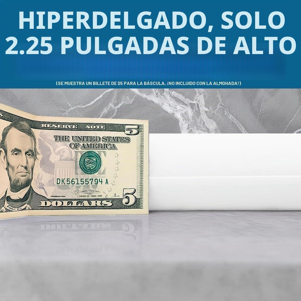 Bluewave Bedding Almohada de espuma viscoelástica de gel hiper delg...