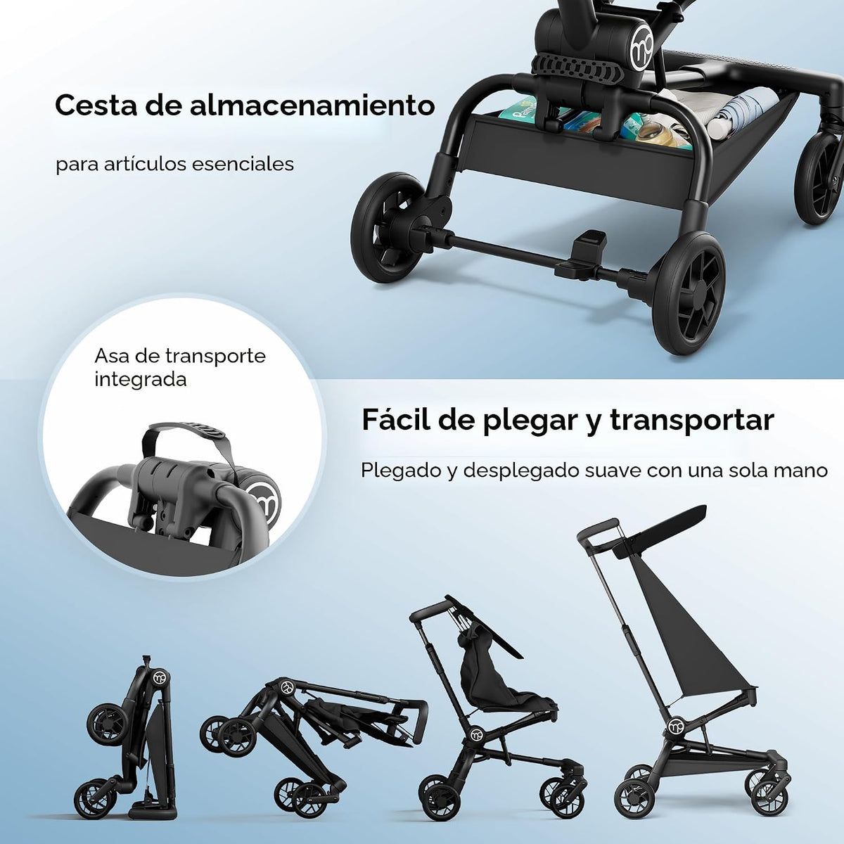 Mompush Jeto - Cochecito de viaje ligero \u2013 9.8 libras ultracom...