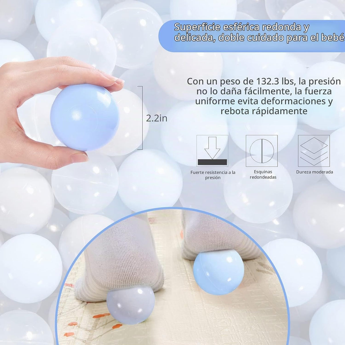 Heopeis - Paquete de 100, 200, 500 pelotas para alberca de bolas, s...