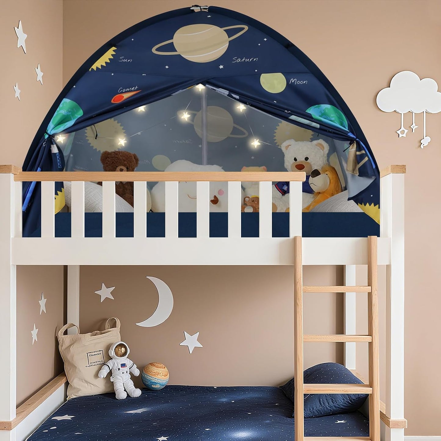 PIIKAGO Tienda de campaña de cama doble para niños, dosel de cama d...