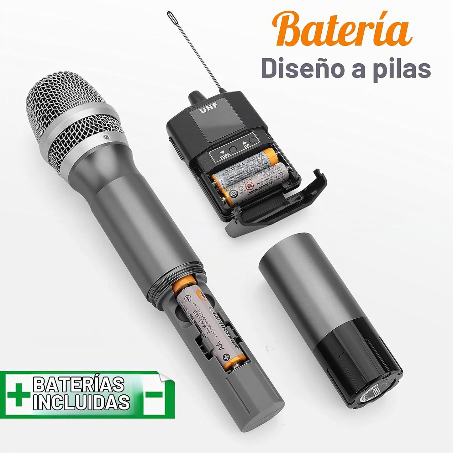 Pyle Kit de Sistema de Micrófono Inalámbrico UHF - Set de Micrófono...