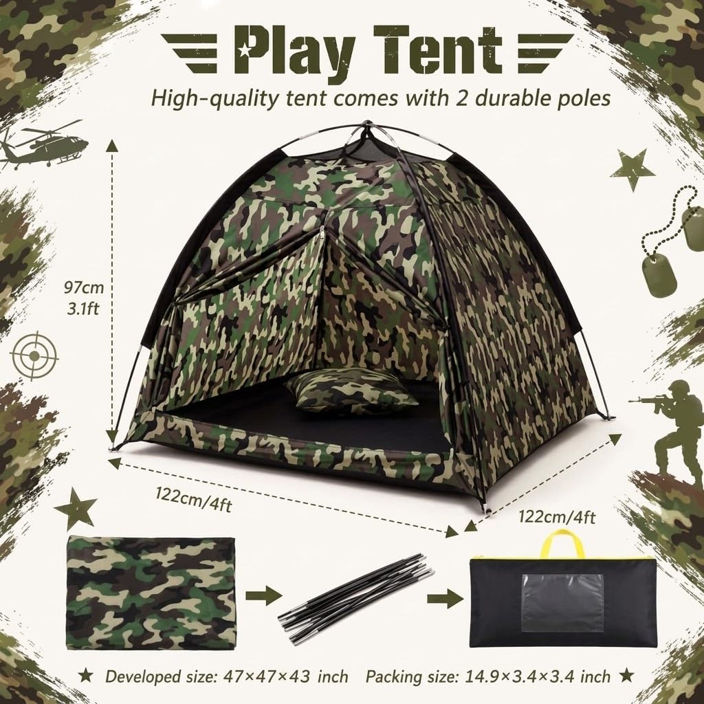 Yoojahow Tienda de juegos de camuflaje para adultos Casa de juegos...