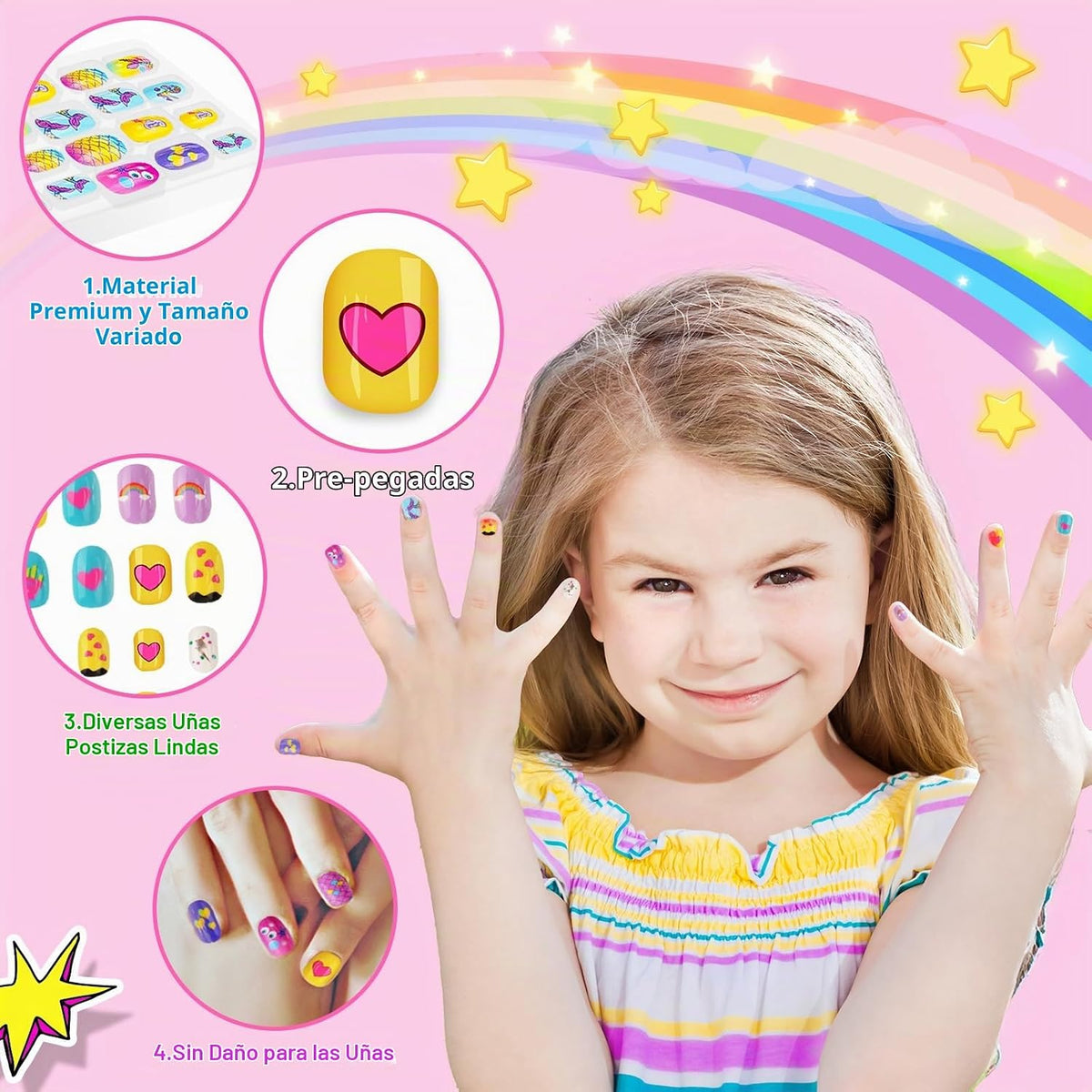Ylovetoys Juego de esmaltes de uñas para niñas, kit de arte de uñas...