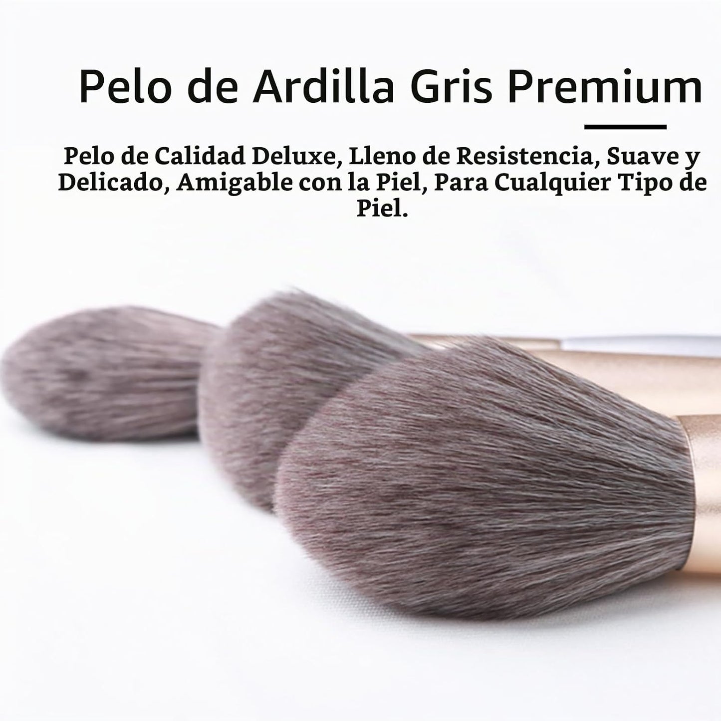 ENZO KEN Juego de brochas de maquillaje de cabello natural profesio...