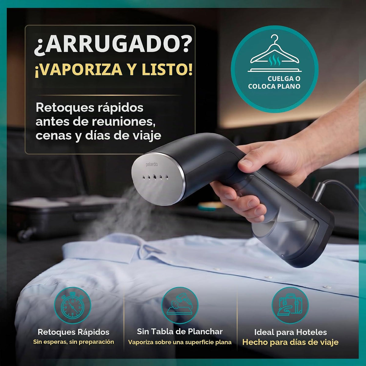 Vaporizador de viaje para ropa de doble voltaje 110-240 V, vaporiza...