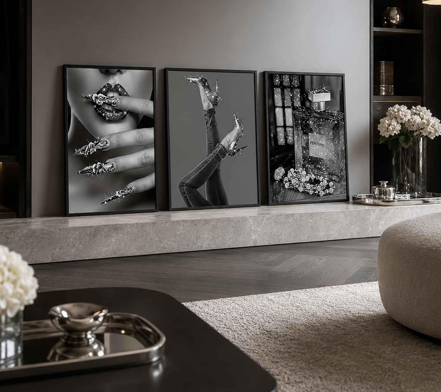 Arte de pared moderno para mujer, arte de pared con estilo en blanc...