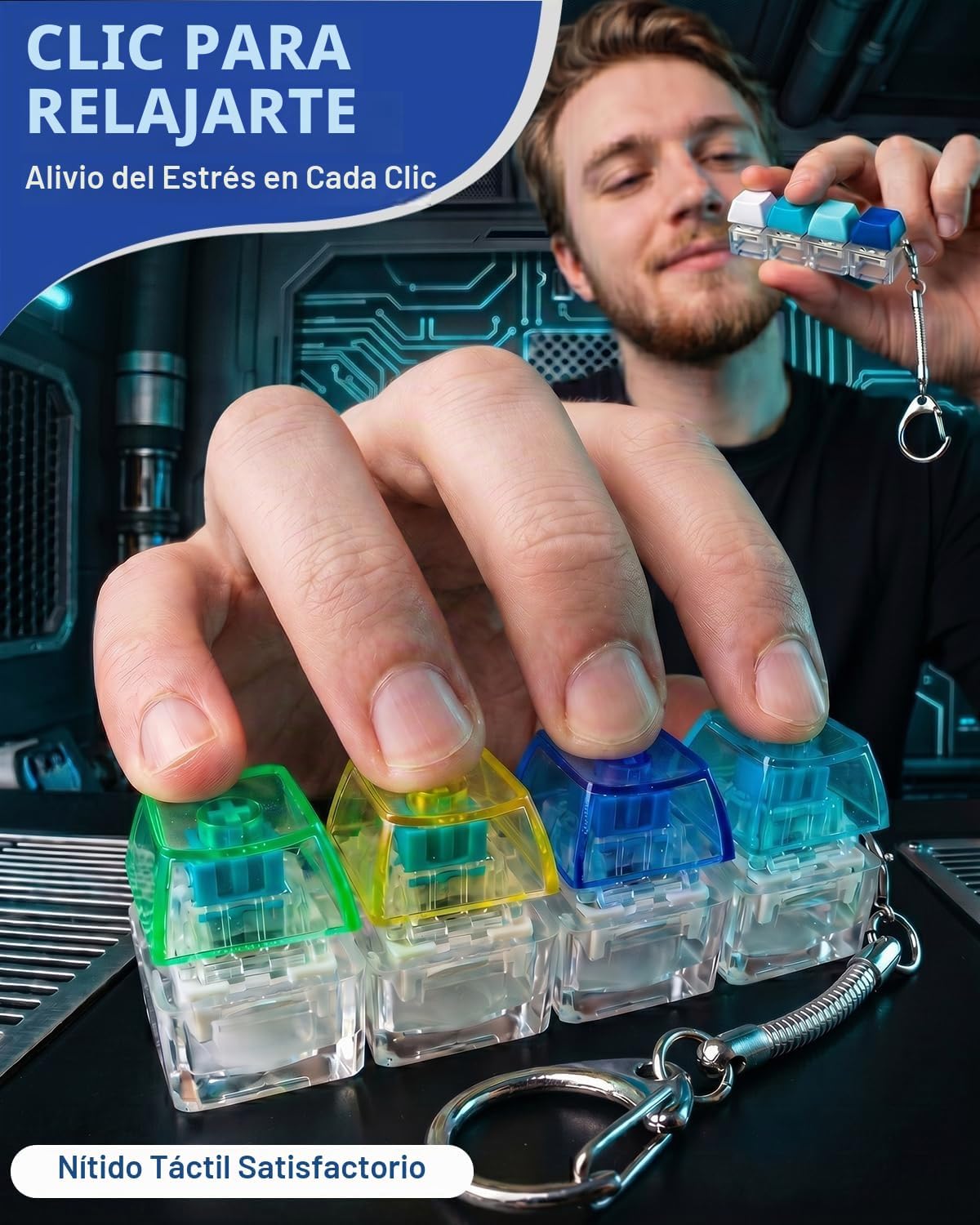 2PCS Clicky Keyboard Fidget Toy para aliviar el estrés, niños adult...