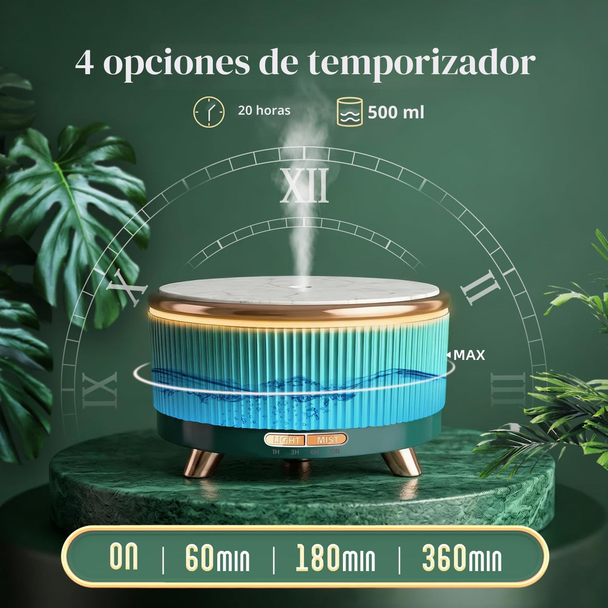 Difusor de aceite esencial de 500ML: difusor ultrasónico de aroma c...