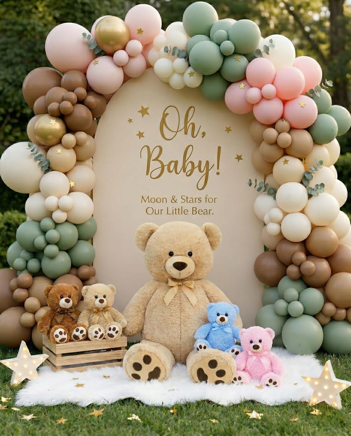 MaoGoLan 5 piezas de oso de peluche grande con 4 bebés, 41 pulgadas...
