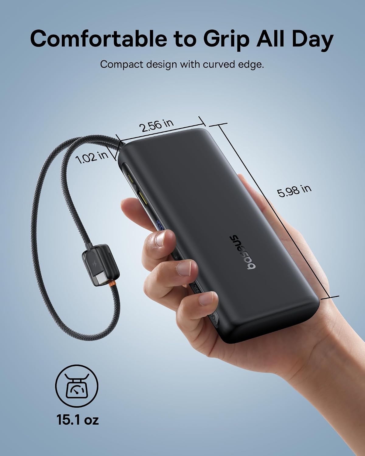 Baseus Banco de energía de 100 W, 20000 mAh, cargador portátil para...