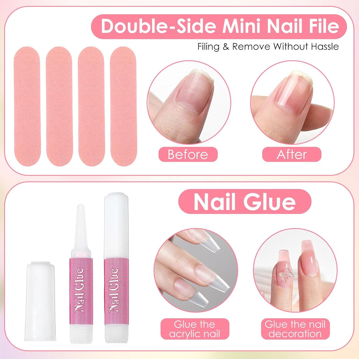 Kit de herramientas para uñas de 100 piezas, color rosa, para empre...