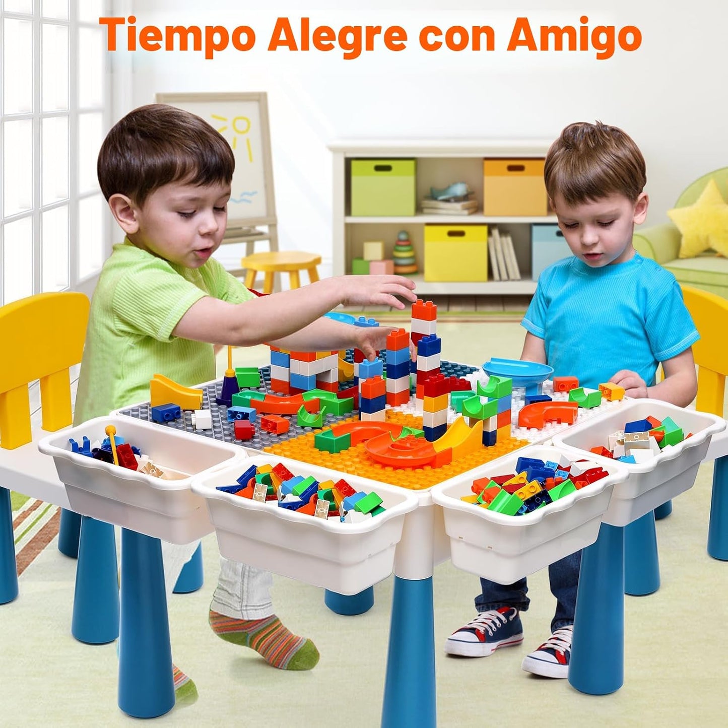 Arscniek Mesa de actividades para niños pequeños 7 en 1, juego de m...