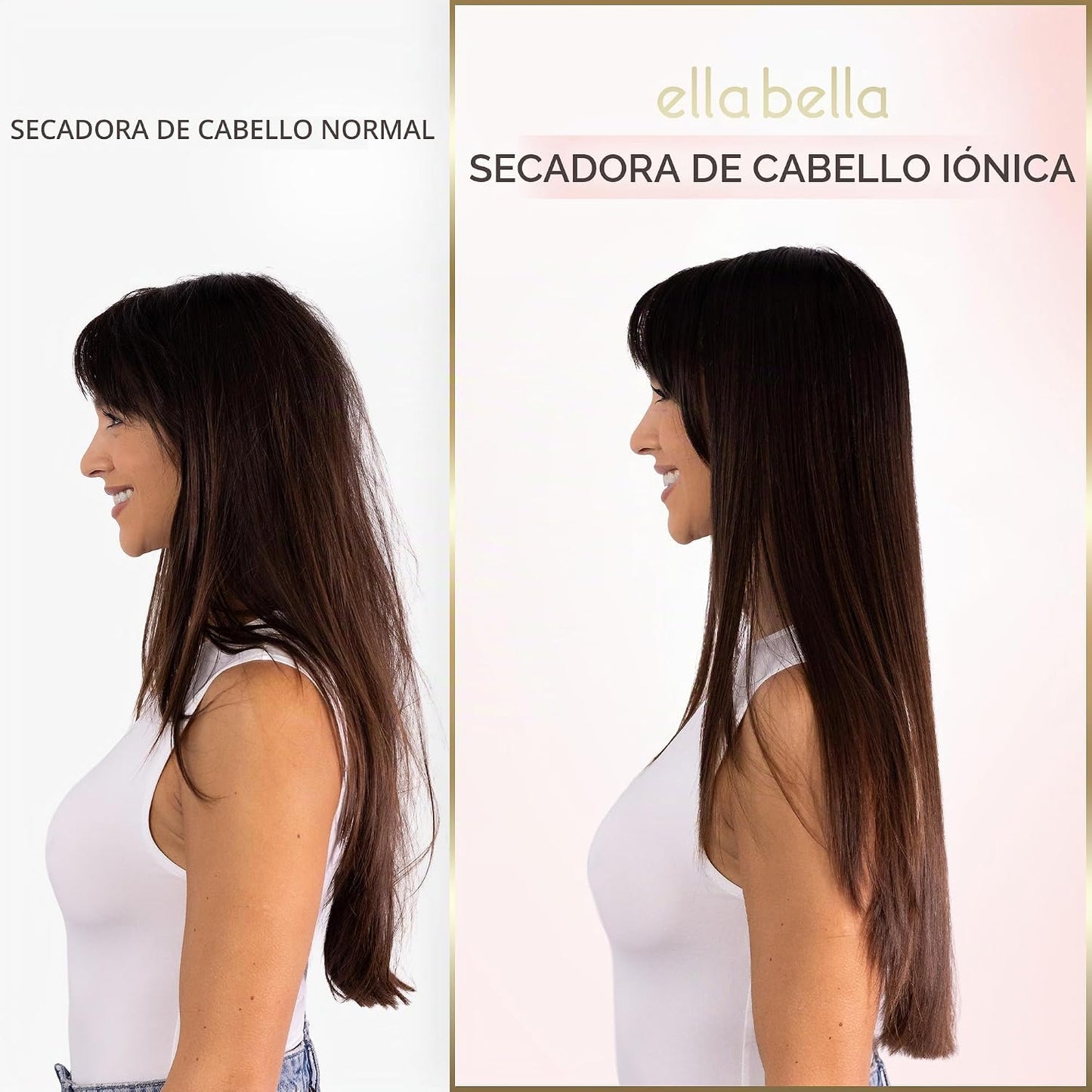 ELLA BELLA® Secador de pelo iónico profesional (plegable) \u2022 Se...