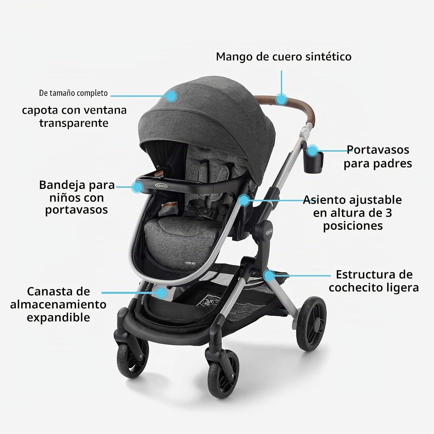 Graco Modos Sistema de viaje Nest, combo modular 3 en 1 para asient...