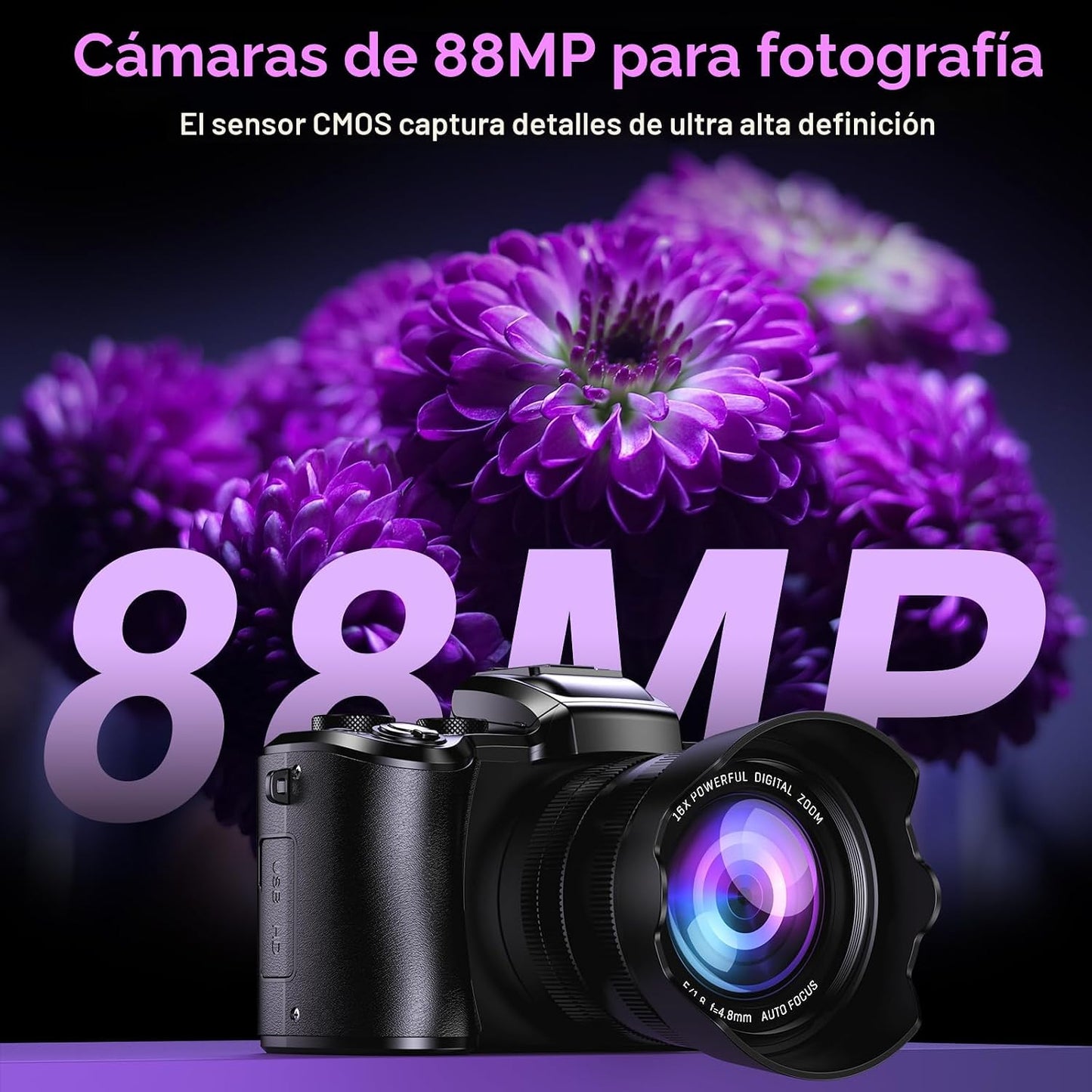 Cámaras digitales 8K para fotografía con WiFi, cámara de vlogging d...