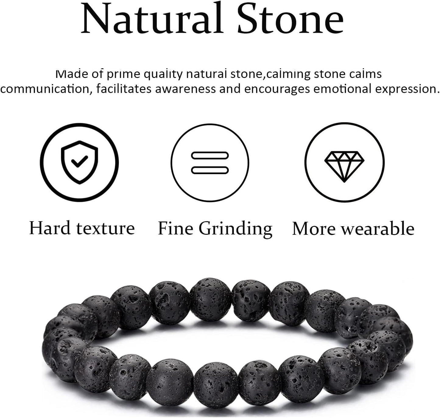 Pulsera de ojo de tigre RANKEEF para hombres 8mm de piedra natural...