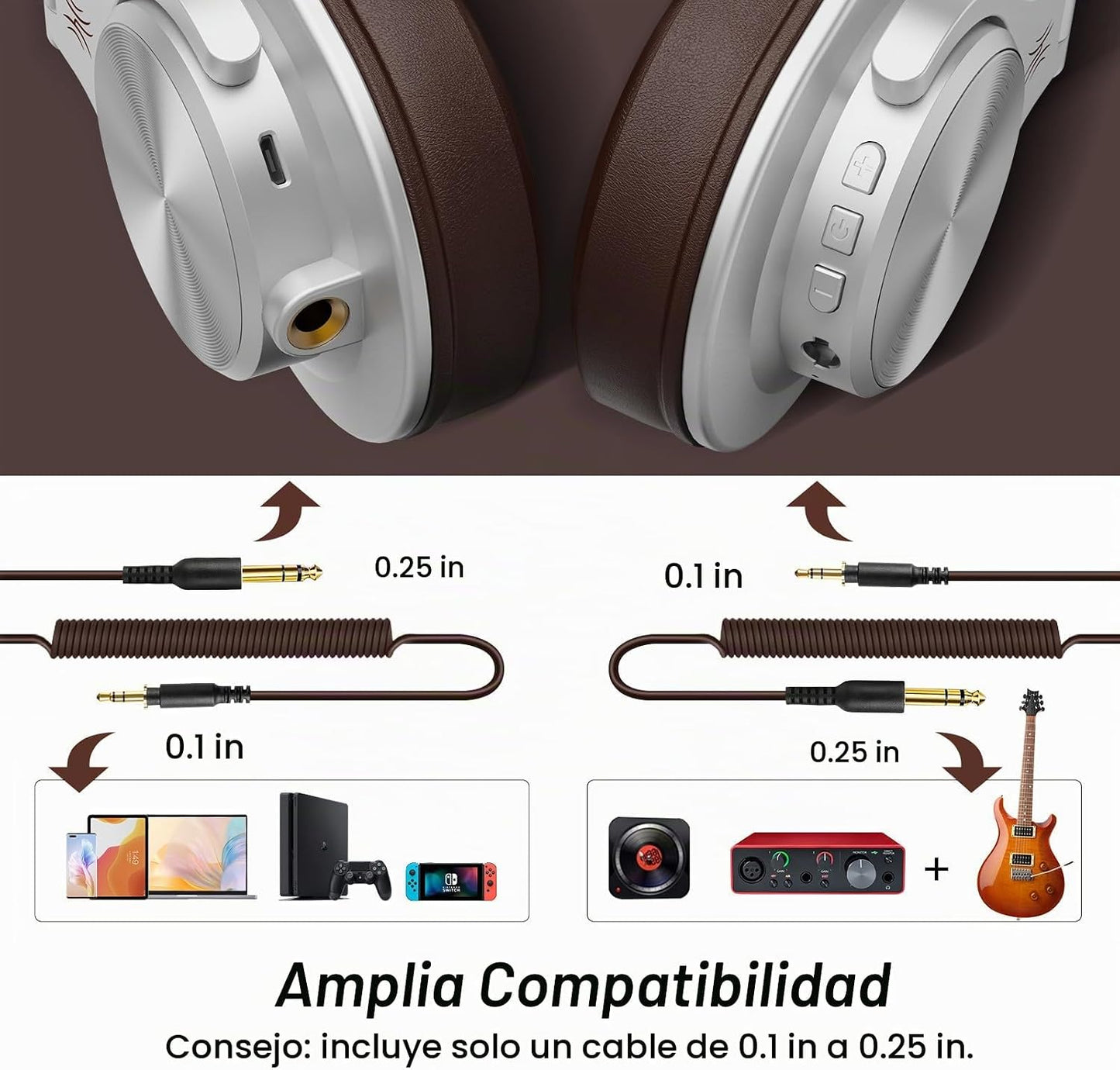 OneOdio A70 Auriculares Bluetooth para oído, auriculares inalámbric...
